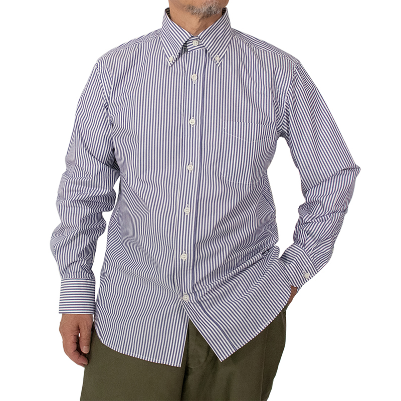 Xmas SALE】ストライプシャツ メンズ キャンディーストライプ ボタン