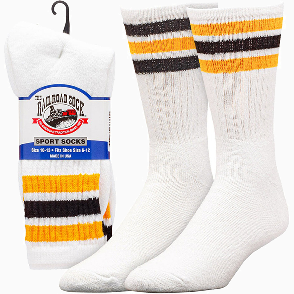 RAILROAD SOCK メンズ アメリカーナストライプ クルーソックス 24cm