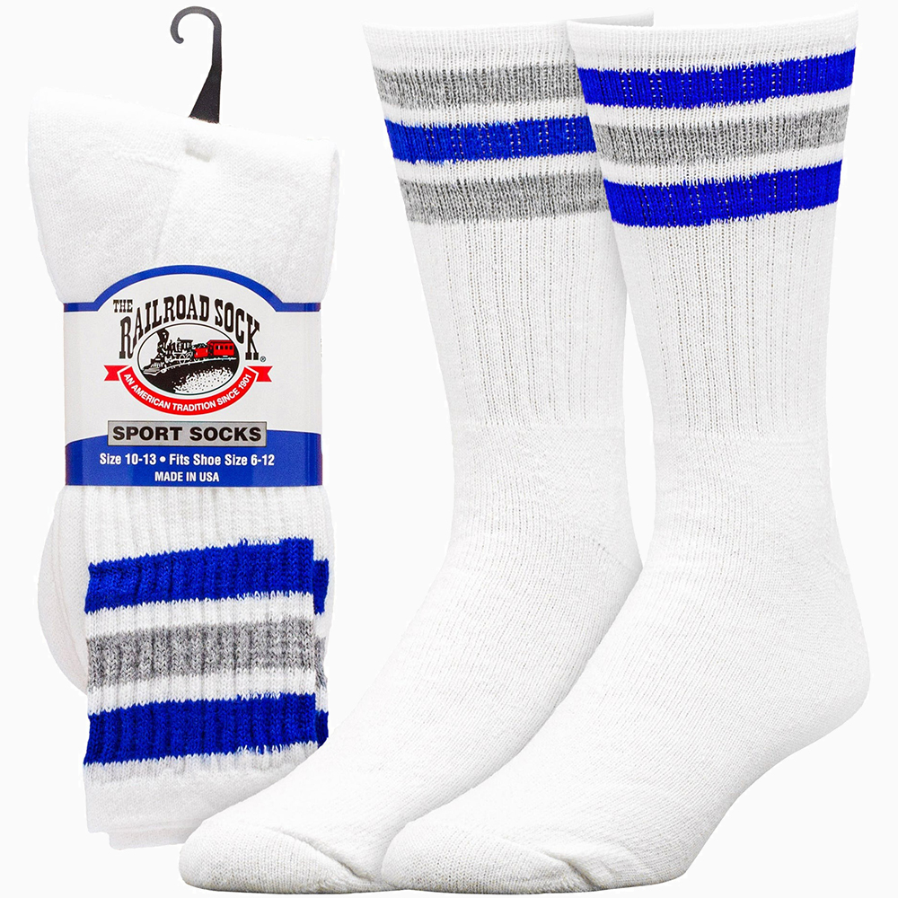RAILROAD SOCK メンズ アメリカーナストライプ クルーソックス 24cm