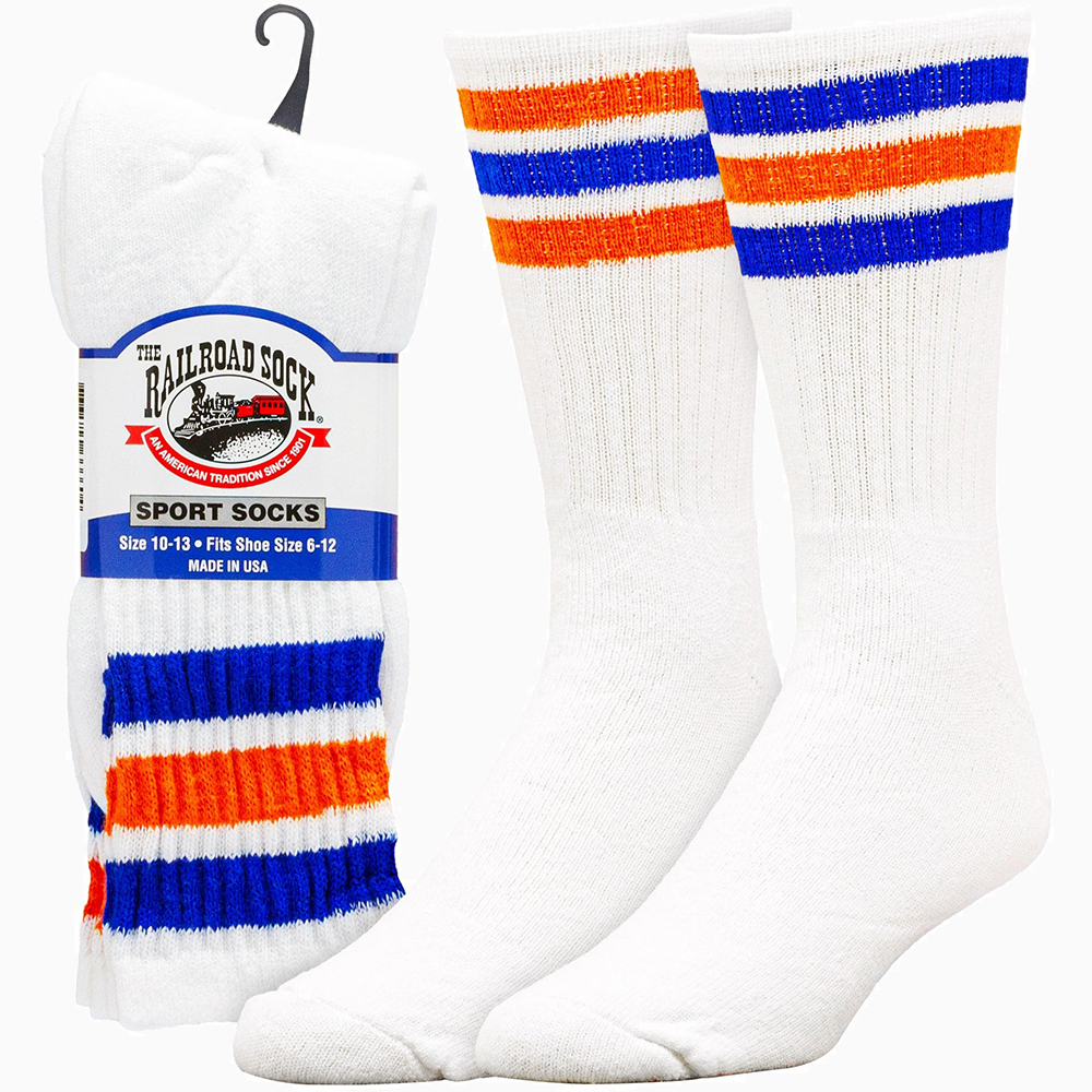 RAILROAD SOCK メンズ アメリカーナストライプ クルーソックス 24cm