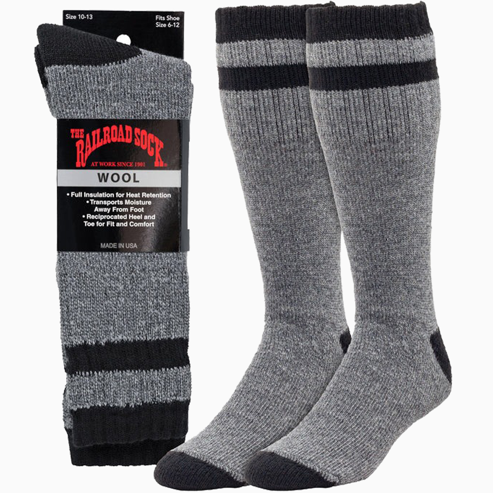 RAILROAD SOCK メンズ アウトドア ストライプ ウール ブーツソックス 1足 24cm〜30cm 厚手 ウール アメカジ レイルロードソック 靴下 くつ下 くつした ソックス |  | 01