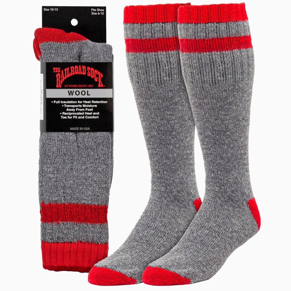 RAILROAD SOCK メンズ アウトドア ストライプ ウール ブーツソックス 1足 24cm〜30cm 厚手 ウール アメカジ レイルロードソック 靴下 くつ下 くつした ソックス |  | 03
