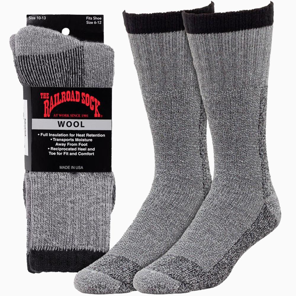 RAILROAD SOCK メンズ ウール シングルストライプ ブーツソックス 1足 24cm〜30cm 厚手 ウール アメカジ レイルロードソック 靴下 くつ下 くつした ソックス |  | 01