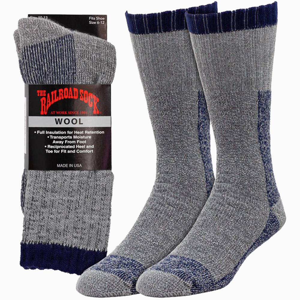 RAILROAD SOCK メンズ ウール シングルストライプ ブーツソックス 1足 24cm〜30cm 厚手 ウール アメカジ レイルロードソック 靴下 くつ下 くつした ソックス |  | 02