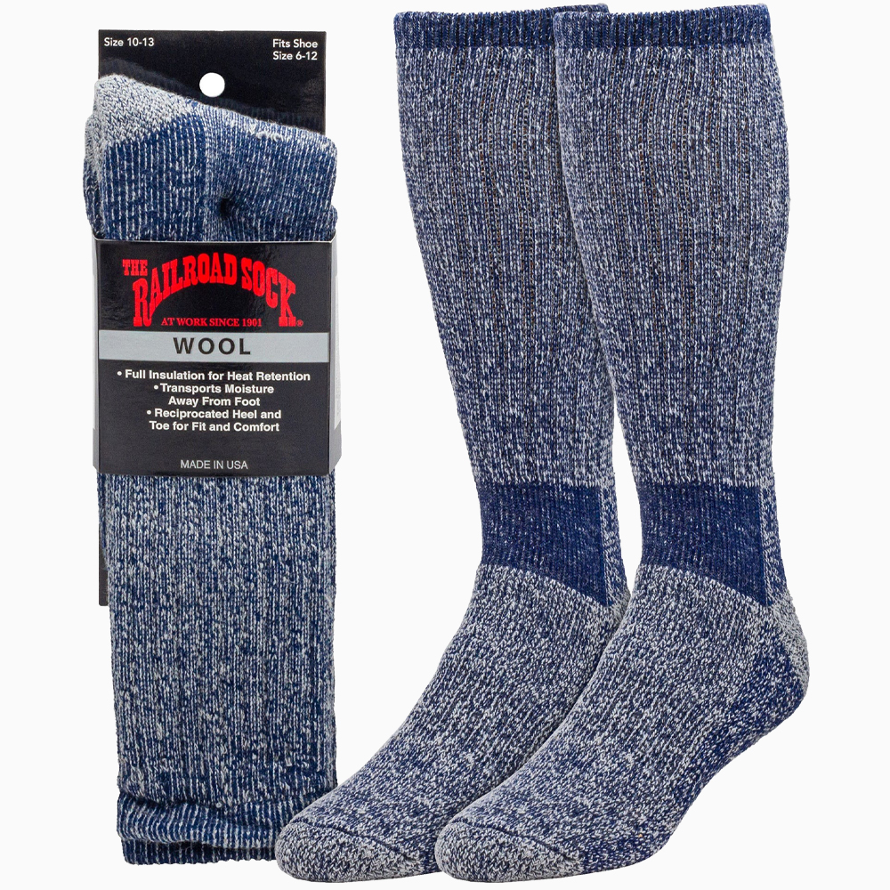 RAILROAD SOCK メンズ メリノウール ブーツソックス 1足 24cm〜30cm 厚手 ウール アメカジ レイルロードソック 靴下 くつ下 くつした ソックス グレー |  | 02