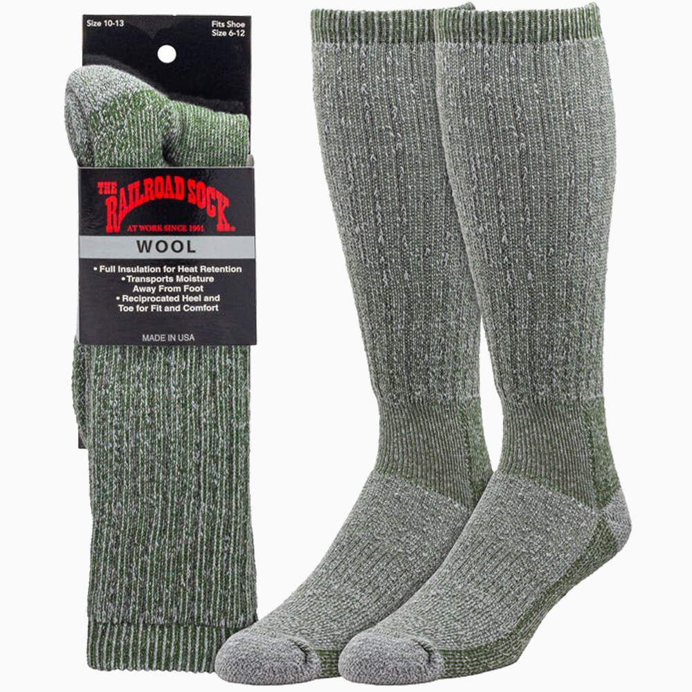 RAILROAD SOCK メンズ メリノウール ブーツソックス 1足 24cm〜30cm 厚手 ウール アメカジ レイルロードソック 靴下 くつ下 くつした ソックス グレー |  | 03