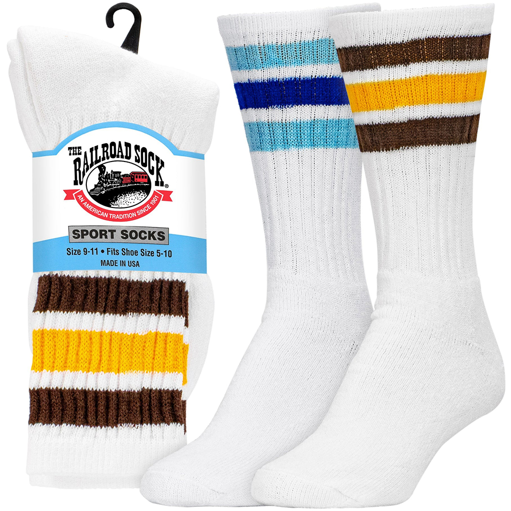 RAILROAD SOCK レディース アメリカーナストライプ クルーソックス 22cm-27cm 2足セット レイルロードソック 靴下 くつ下 くつした ソックス ボーダー 白 |  | 02