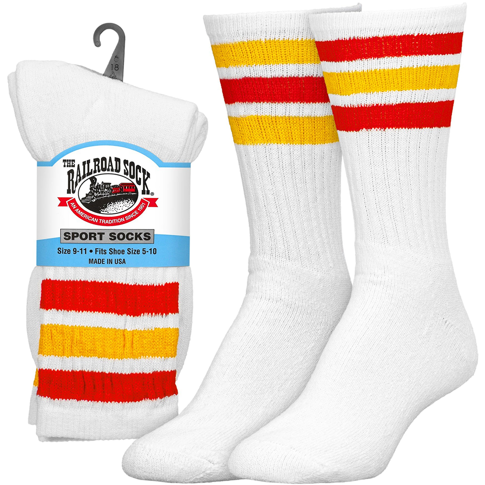 RAILROAD SOCK レディース アメリカーナストライプ クルーソックス 22cm-27cm 2足セット レイルロードソック 靴下 くつ下 くつした ソックス ボーダー 白 |  | 03