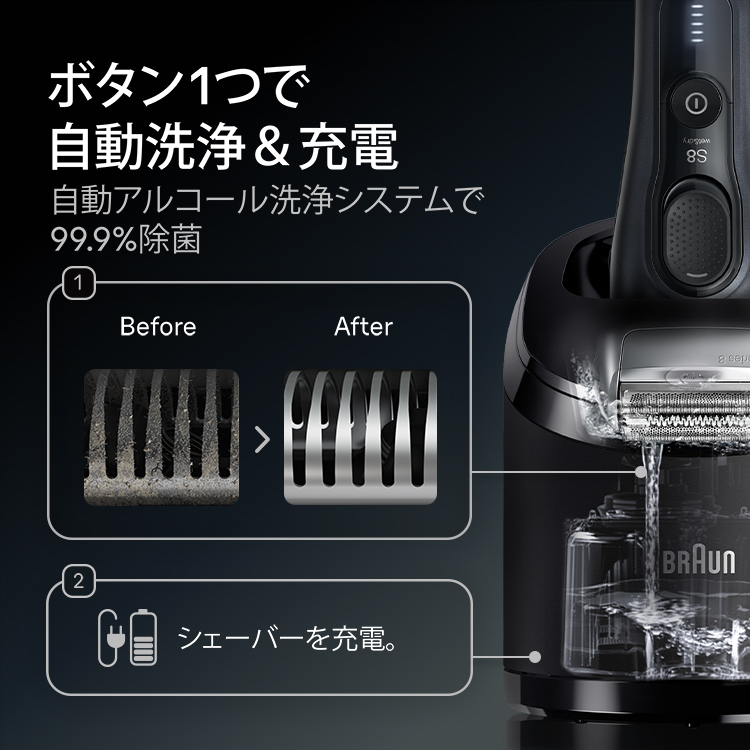 BRAUN（ブラウン） 電気シェーバー 8617S シリーズ8 充電スタンド