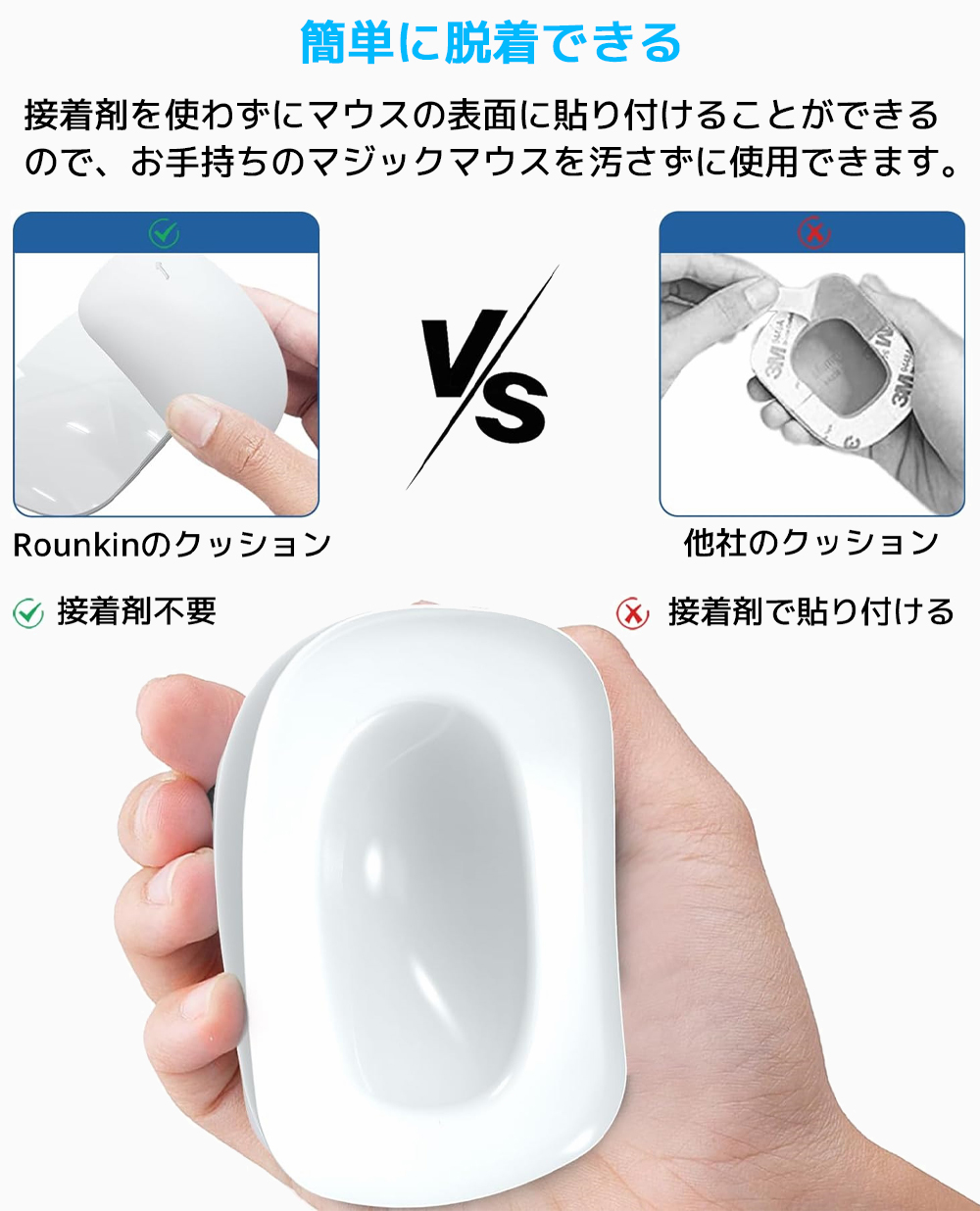 ROUNKIN アップル マジックマウス 用 シリコンクッション 第一世代 第