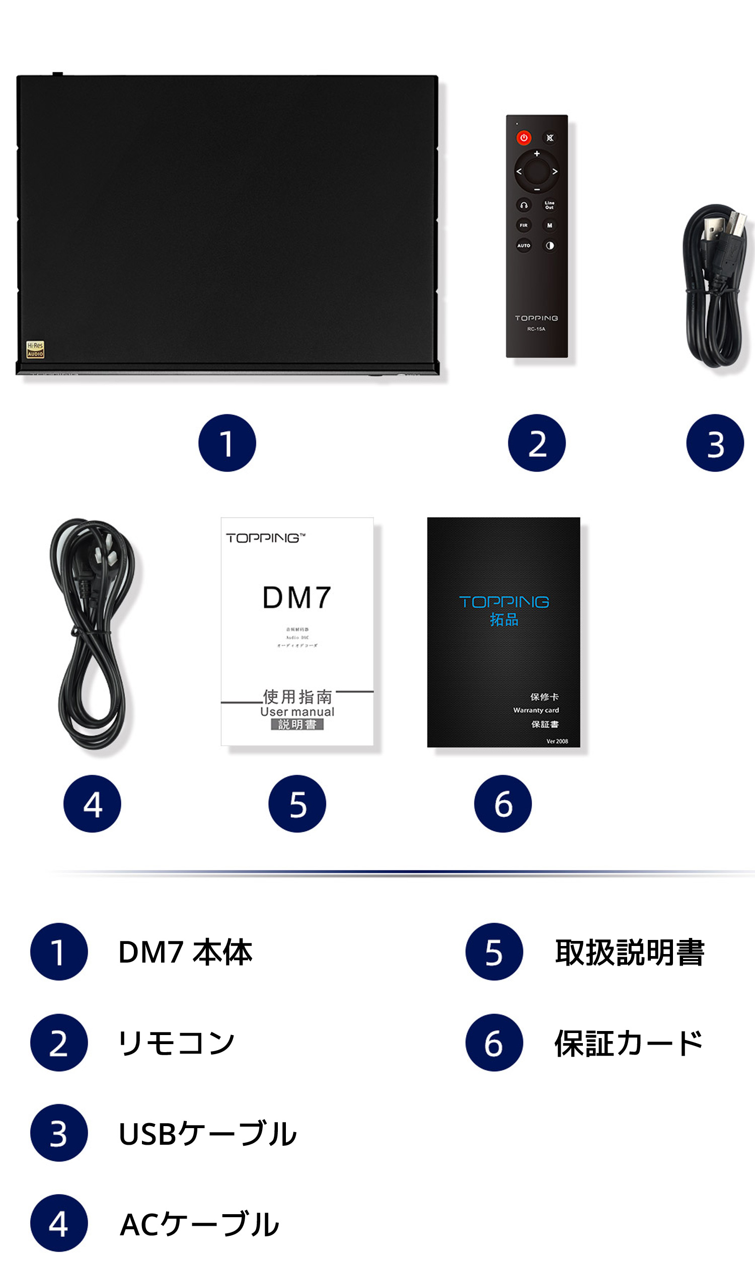 1年保証付き TOPPING DM7 8CH フルバランス USB DAC TRS出力 トッピング オーディオ チャンネル 7.1 6.1 5.1  2.0 Ch チャネル サラウンド PC映像、オーディオ関連機器