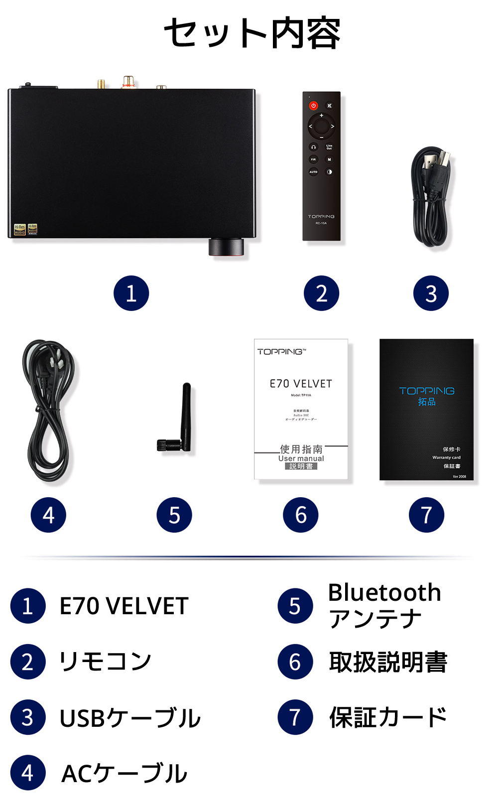 Topping E70 VELVET DAC AK4499EX 搭載 ダック プリアンプ LDAC 対応