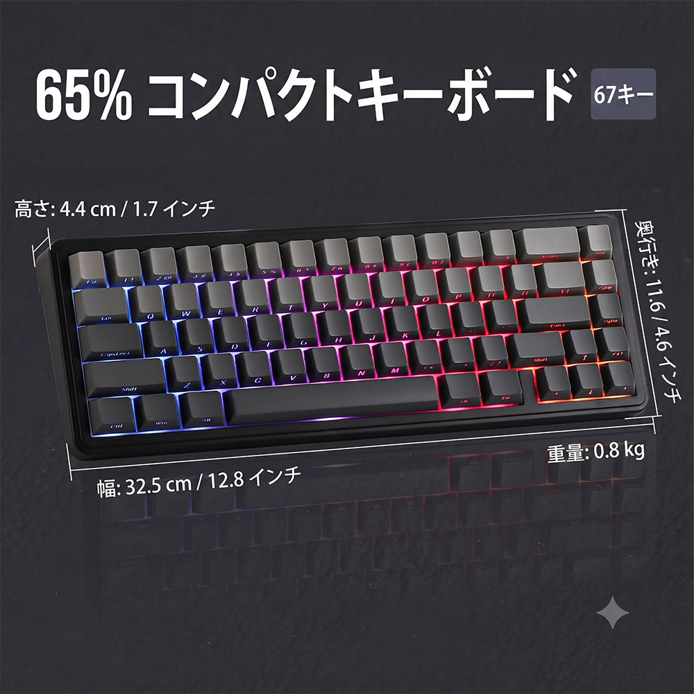 正規品】EPOMAKER エポメーカー AULA F65 ワイヤレス ゲーミング