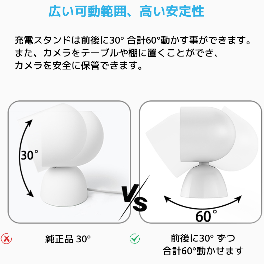 ROUNKIN Google Nest Cam 充電スタンド バッテリー 用 グーグル