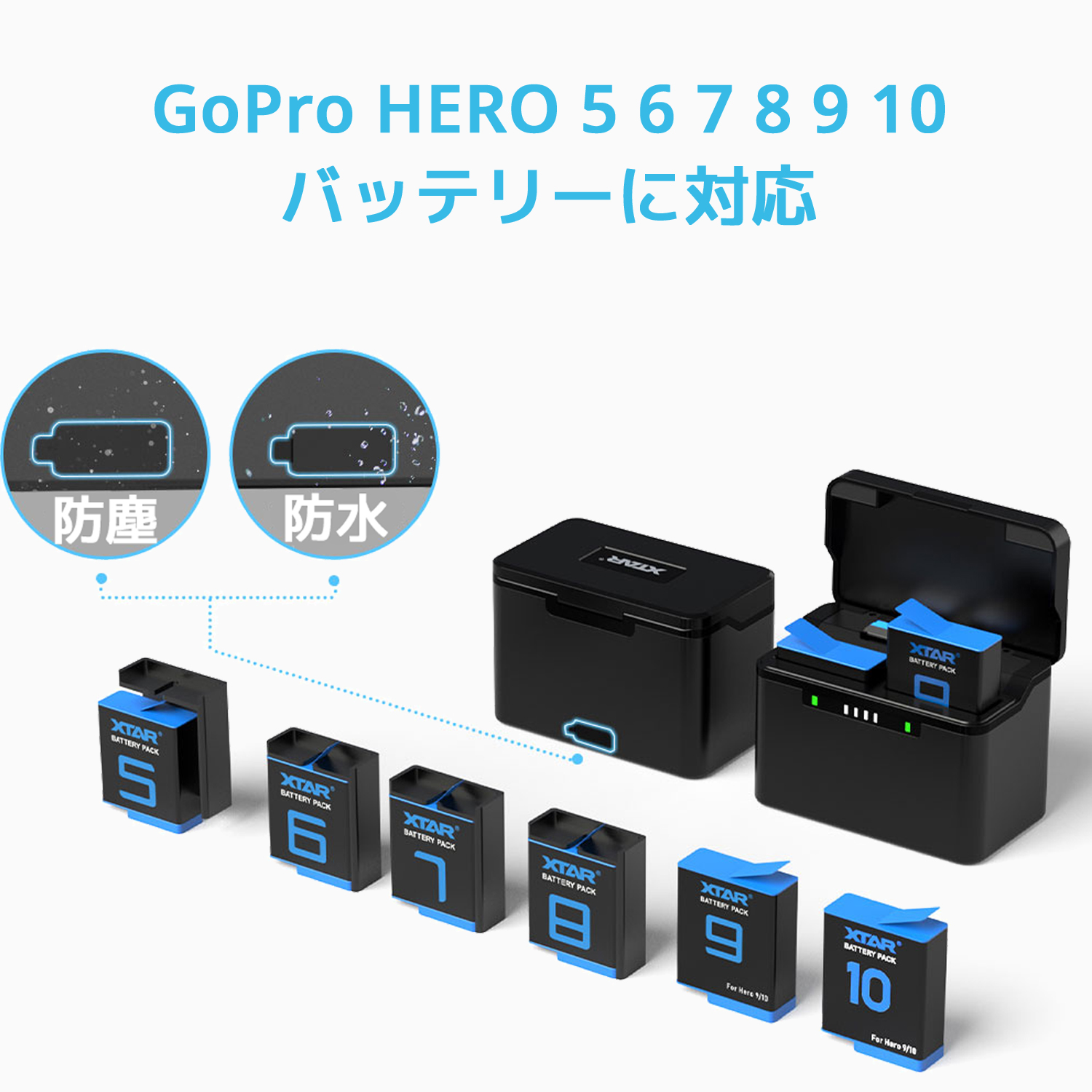 GoPro HER010+バッテリー3個【動作確認 済み】 Amazon | JHTC GoPro Hero 10 バッテリー Hero 11/ 9 バッテリー 充電