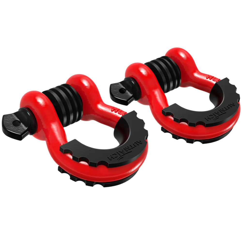 AUTMATCH Dリング シャックル 3/4インチ 1.9cm 2個セット ワッシャー付き シャックルアイソレーター 牽引ストラップ ウィンチ オフロード車 リカバリー |  | 01