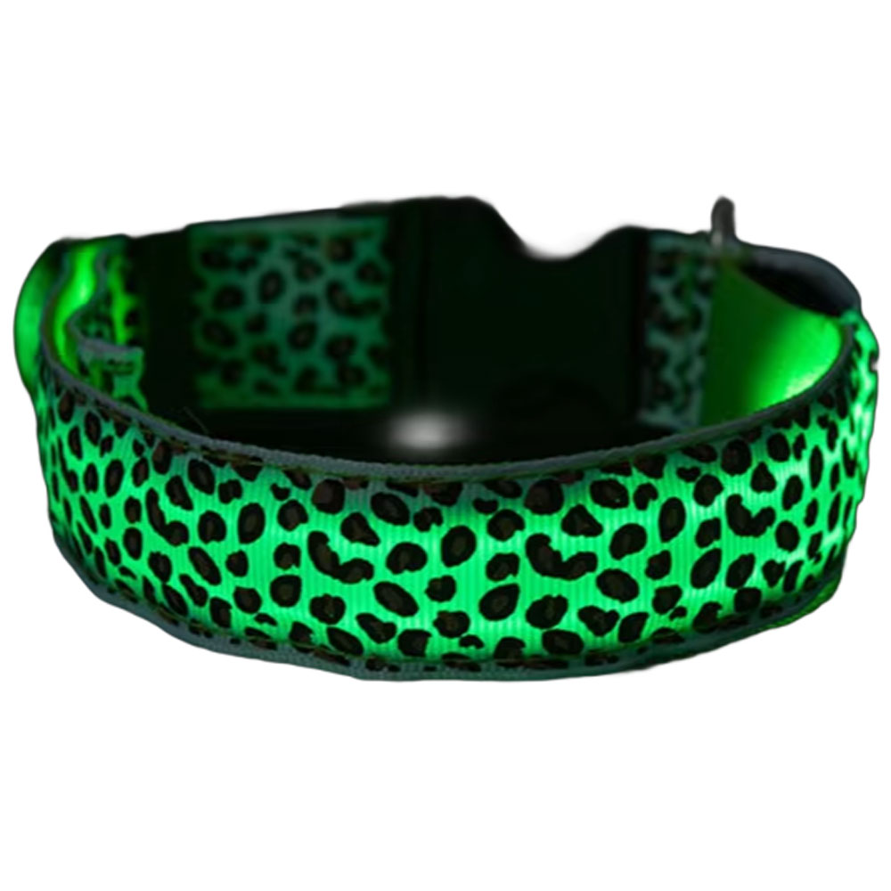 光る 首輪 ヒョウ柄 犬 LED 電池 バッテリー 調整可能 点灯 ペット用品 キラキラ 大型犬 猫 超小型犬 光る首輪 発光首輪 豹 ひょう 柄 夜 夜道 かわいい |  | 06