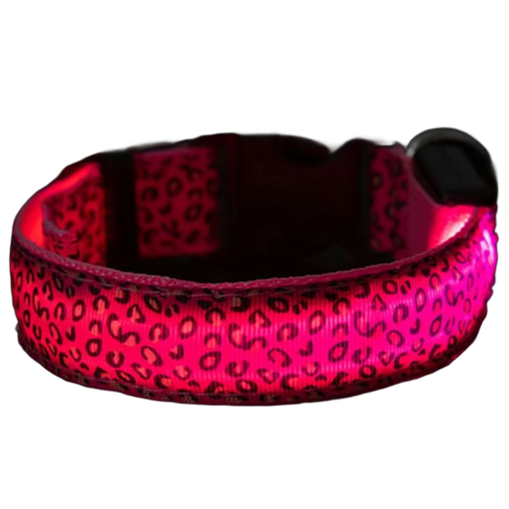 光る 首輪 ヒョウ柄 犬 LED 電池 バッテリー 調整可能 点灯 ペット用品 キラキラ 大型犬 猫 超小型犬 光る首輪 発光首輪 豹 ひょう 柄 夜 夜道 かわいい |  | 07