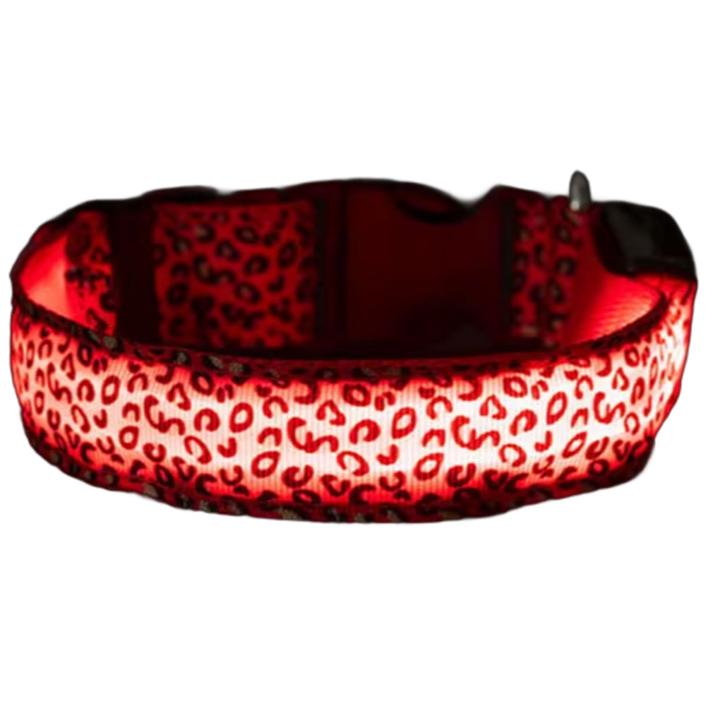 光る 首輪 ヒョウ柄 犬 LED 電池 バッテリー 調整可能 点灯 ペット用品 キラキラ 大型犬 猫 超小型犬 光る首輪 発光首輪 豹 ひょう 柄 夜 夜道 かわいい |  | 03