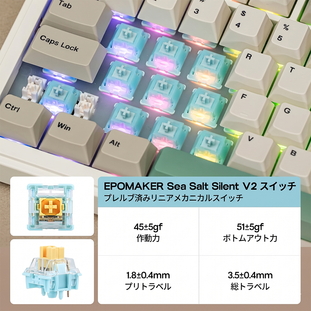メーカー保証】Epomaker エポメーカー RT82 レトロホワイト メカニカル