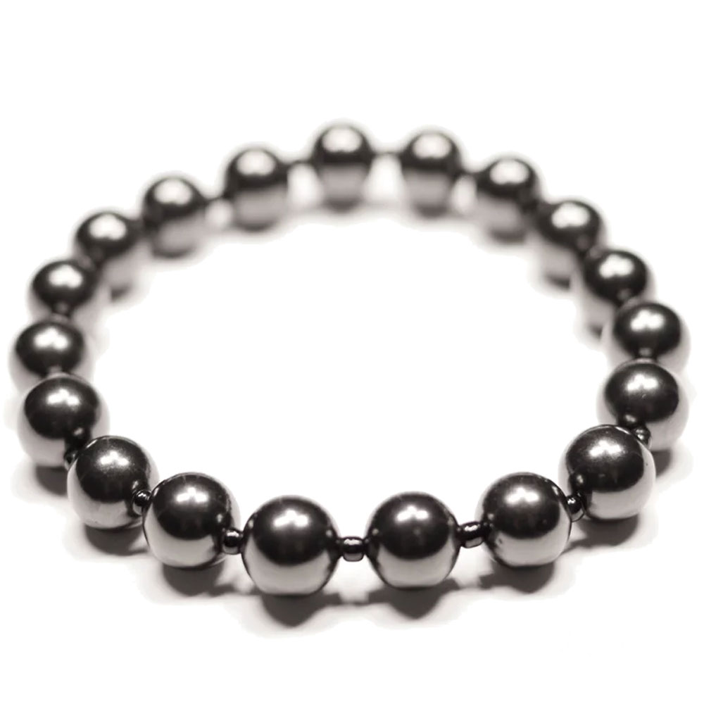 シュンガイト ラウンドビーズブレスレット 8mm S M L XL サイズ