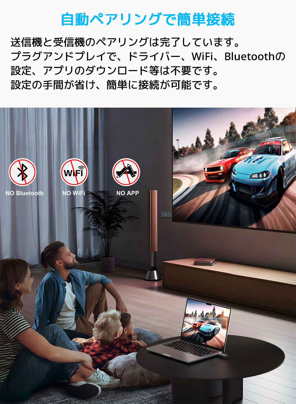 LDLrui ワイヤレス HDMI 送受信機 セット エクステンダー4 遅延