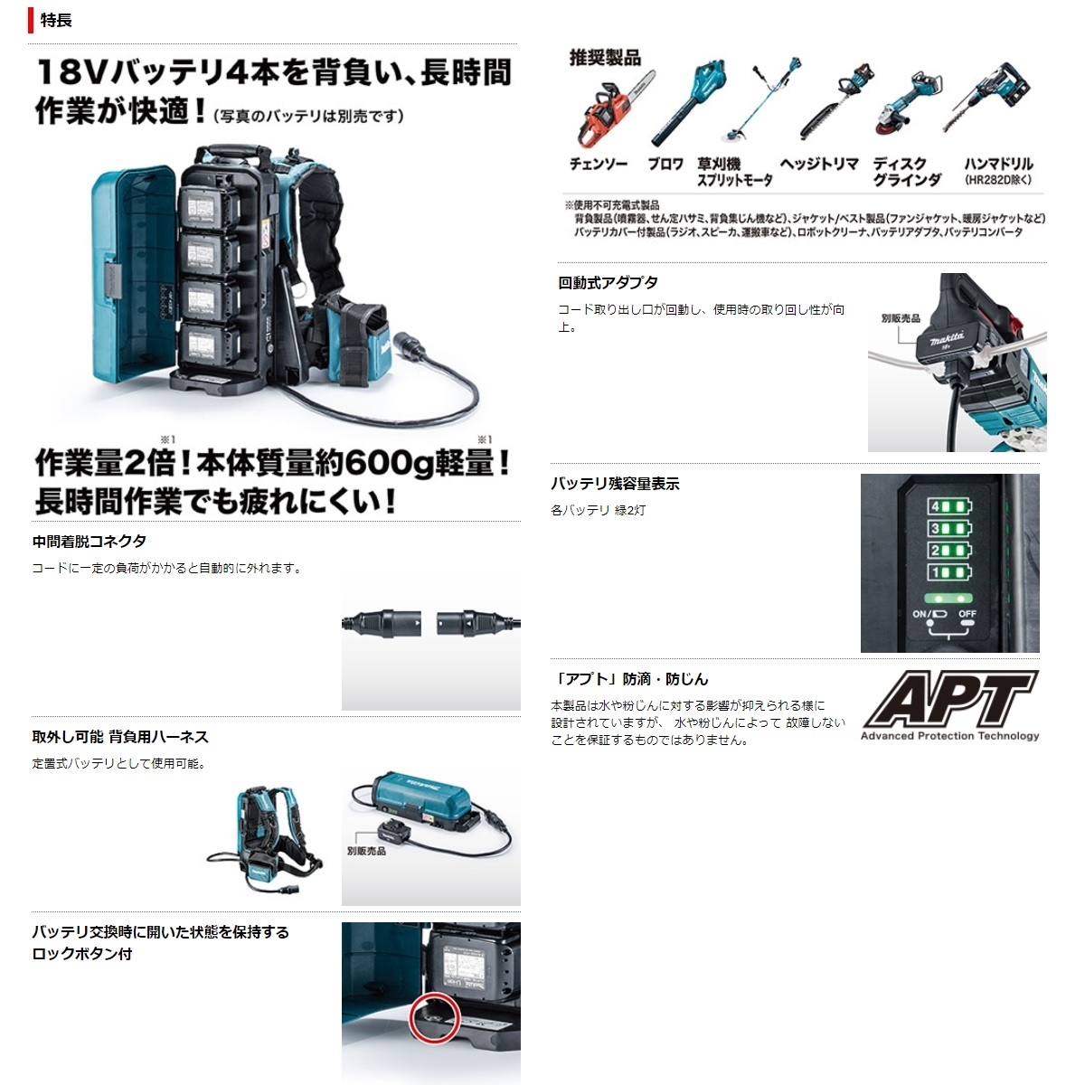 マキタ ポータブル電源ユニットPDC01 (バッテリー・充電器・アダプタ別売) A-69098 : pdc01 : 俺の道具 - 通販 -  Yahoo!ショッピング