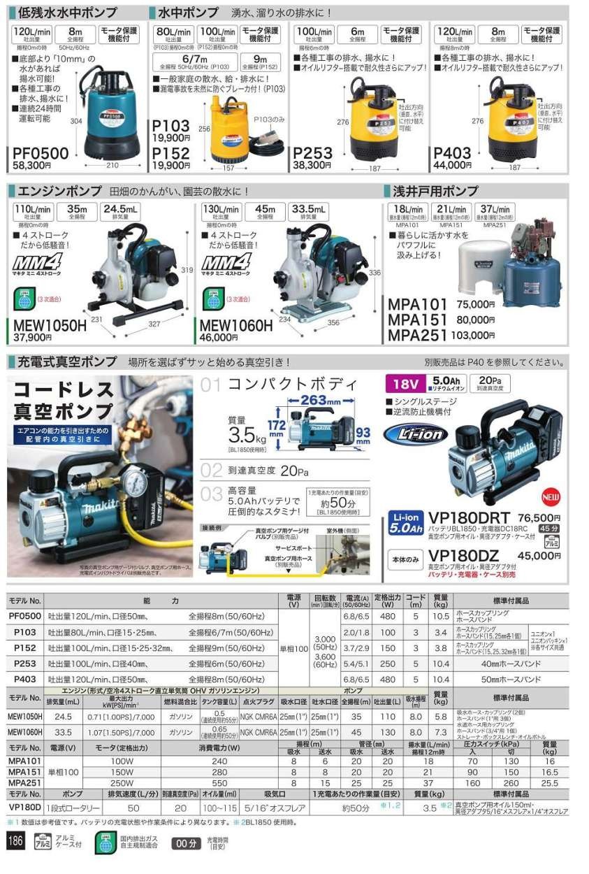 マキタ 低残水水中ポンプ PF0500 : pf0500 : 俺の道具 - 通販 - Yahoo 