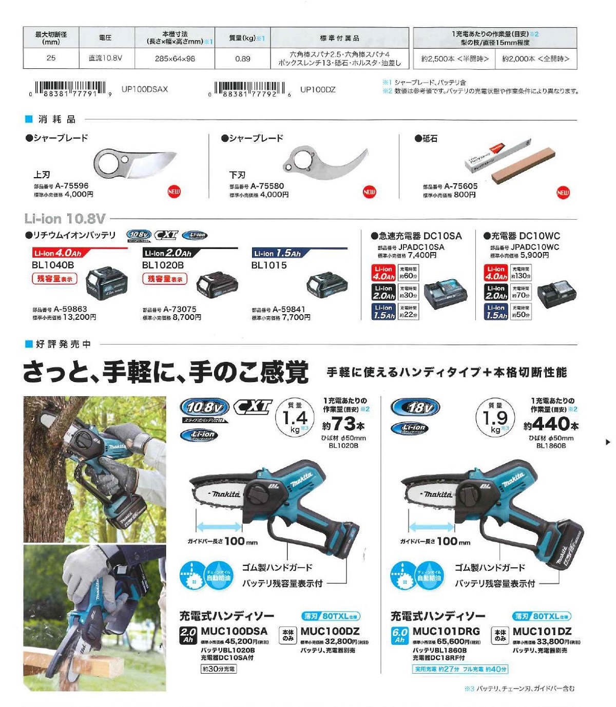 2021春夏新色】 DIY FACTORY ONLINE SHOPマキタ makita 充電式せん定