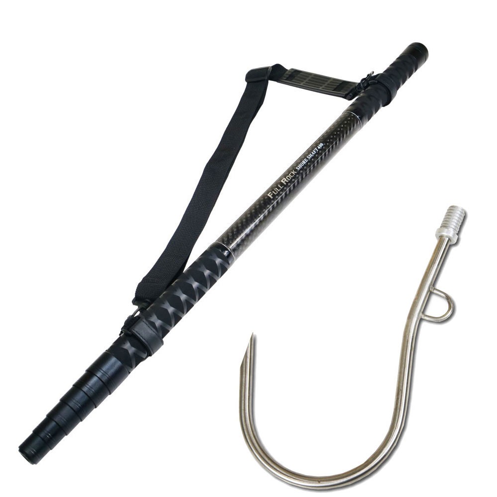 大型魚対応 フルロックシャフト4m ＆ ロープ掛け付ギャフ 2点セット (gaffset-16)爆買