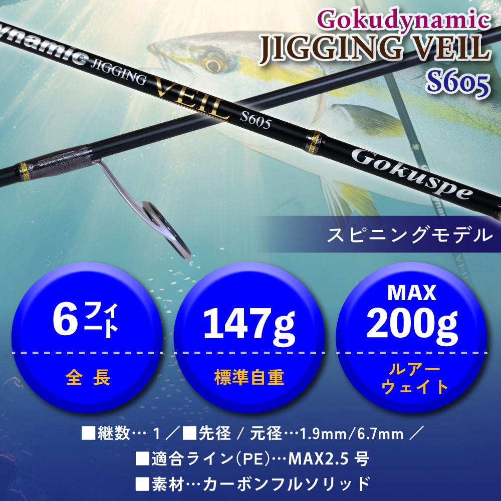 おり釣具 ゴクスペジギングロッドVEILセット ゴクダイナミック JIGGING