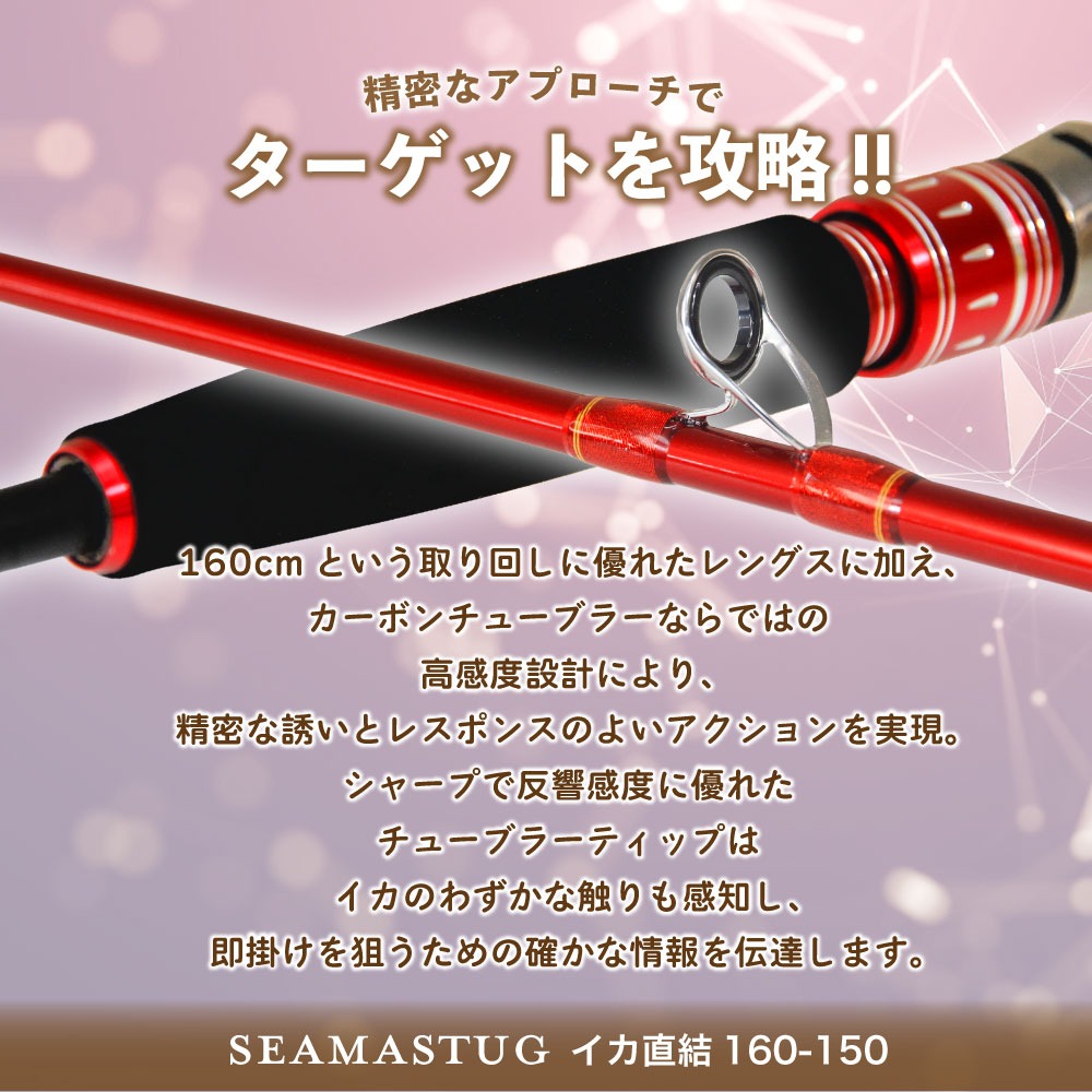 カーボン 船イカ竿 シーマスタッグ イカ直結160-150 ＆ ダイワ 25 レオ