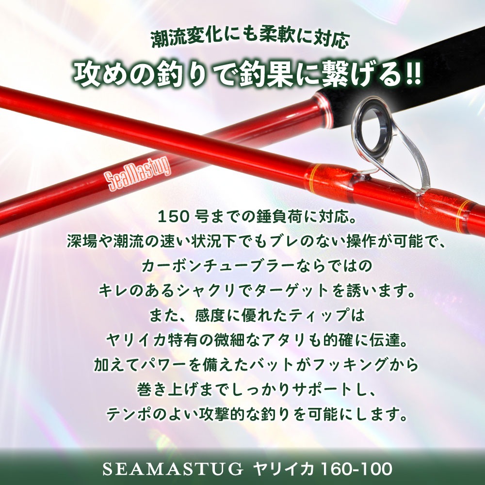 カーボン 船イカ竿 シーマスタッグ ヤリイカ160-100 ＆ ダイワ 25 レオ