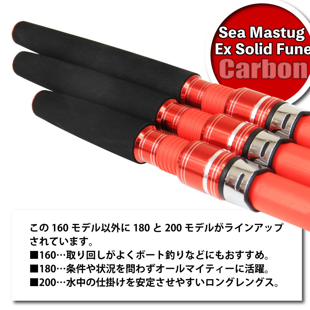 ショートロッド船釣りセット シーマスタッグ EXソリッド船カーボン160
