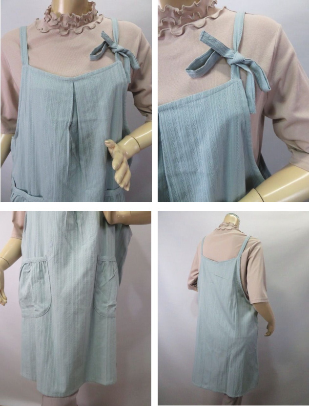 ハンドメイドおしゃれ大人可愛いジャンスカエプロン ハンドメイド