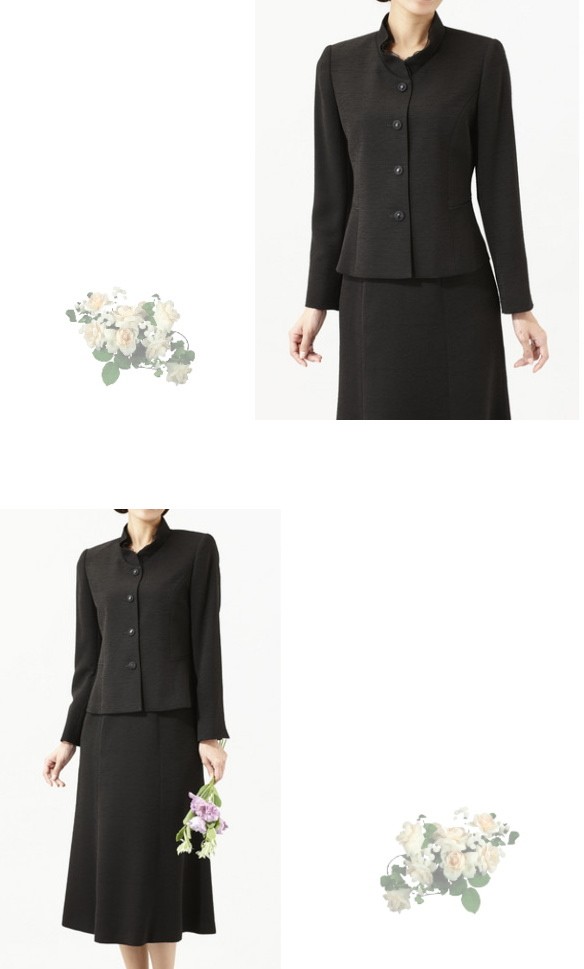 ブラックフォーマル フォーマル 米沢織 スカートスーツ セミフレア 日本製 礼服 喪服 レディース ミセス シニア