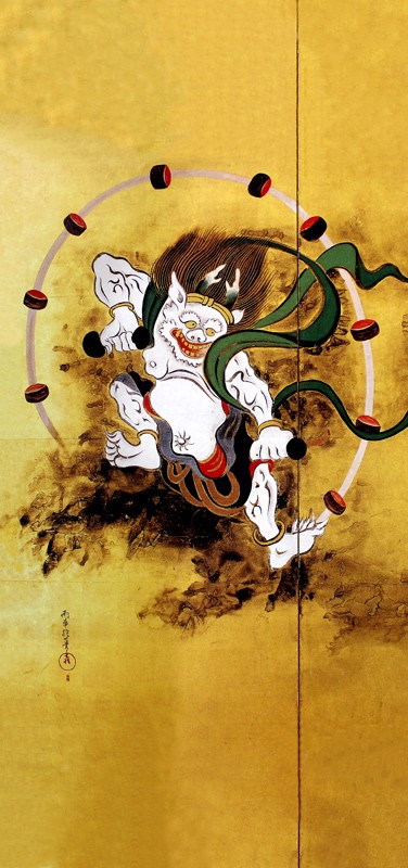 1.風神雷神図屏風(左隻)