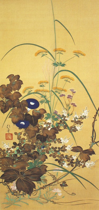 4.寿老・春秋七草図(左)