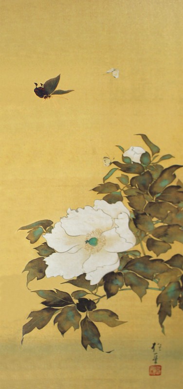 9.伊勢物語東下り・牡丹菊図(右)