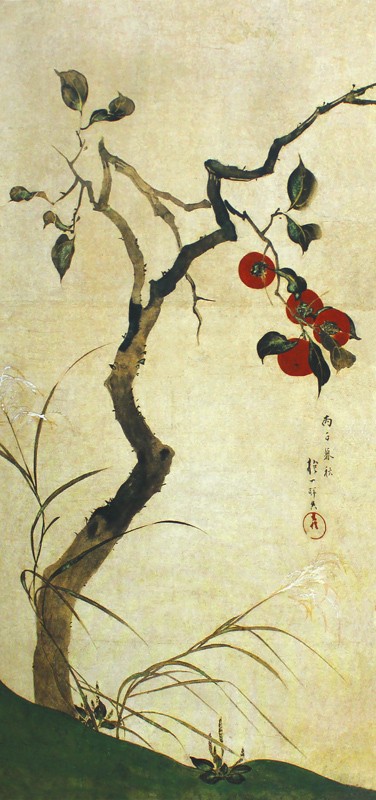 18.柿図屏風