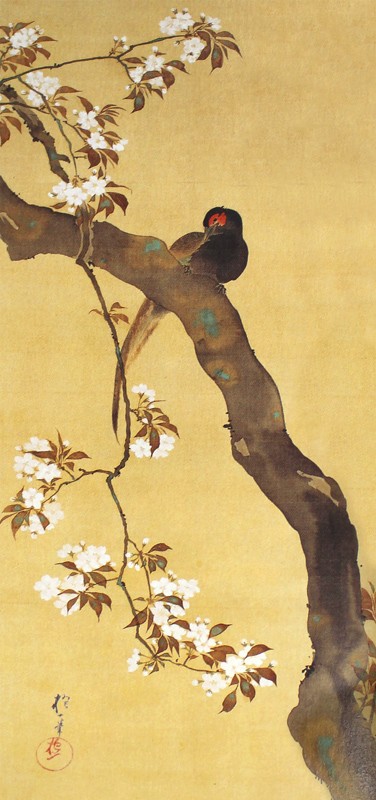 24.十二ヶ月花鳥図(三月桜に雉子図)