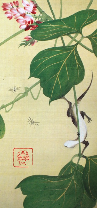 36.葛に蜥蜴と蚊図