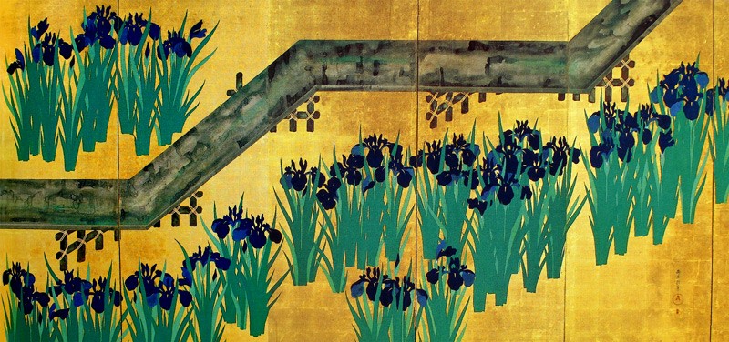 48.八橋図屏風(左隻)