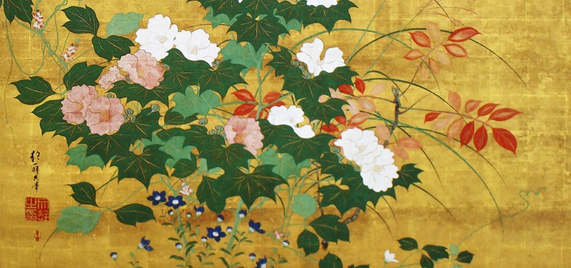 57.秋草花卉図