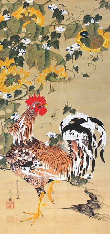 5.向日葵雄鶏図