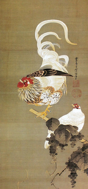 12.葡萄双鶏図