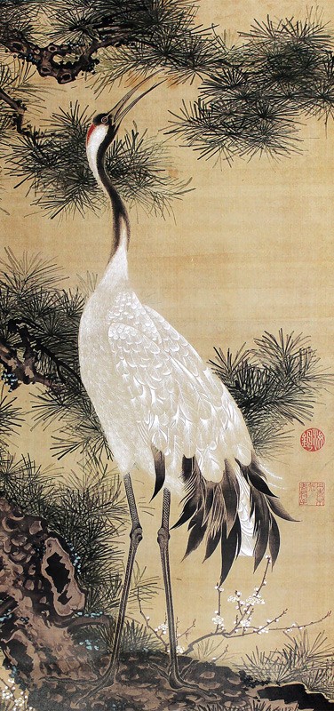 21.白鶴図1(双幅)
