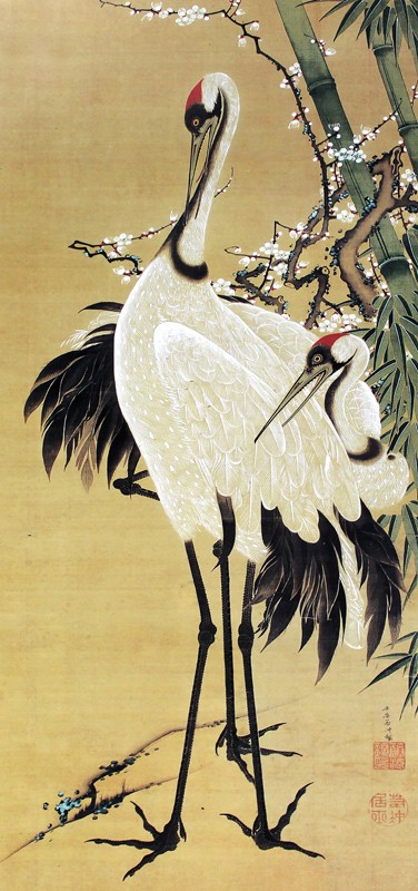 23.竹梅双鶴図
