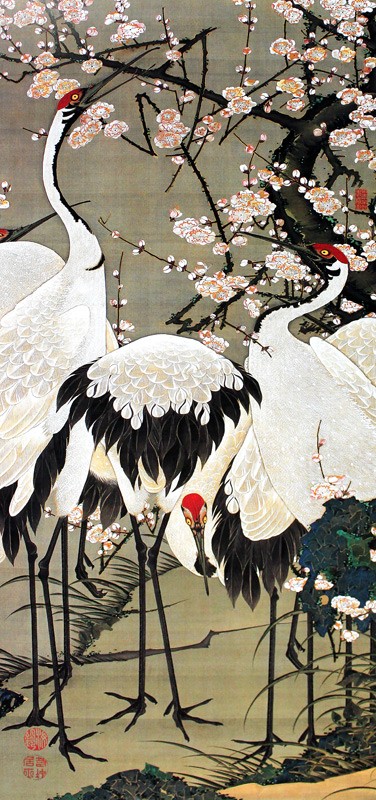 26.梅花群鶴図