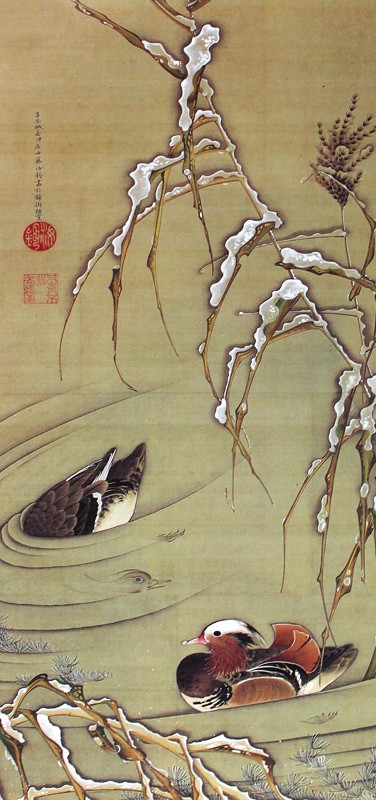 29.雪芦鴛鴦図